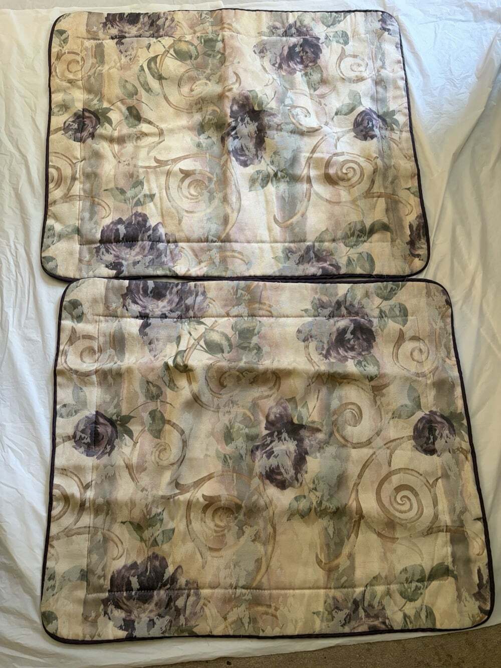 Set of 2 Standard Croscill Chambord Cassis Purple Pillow Shams 3489 Made In USA